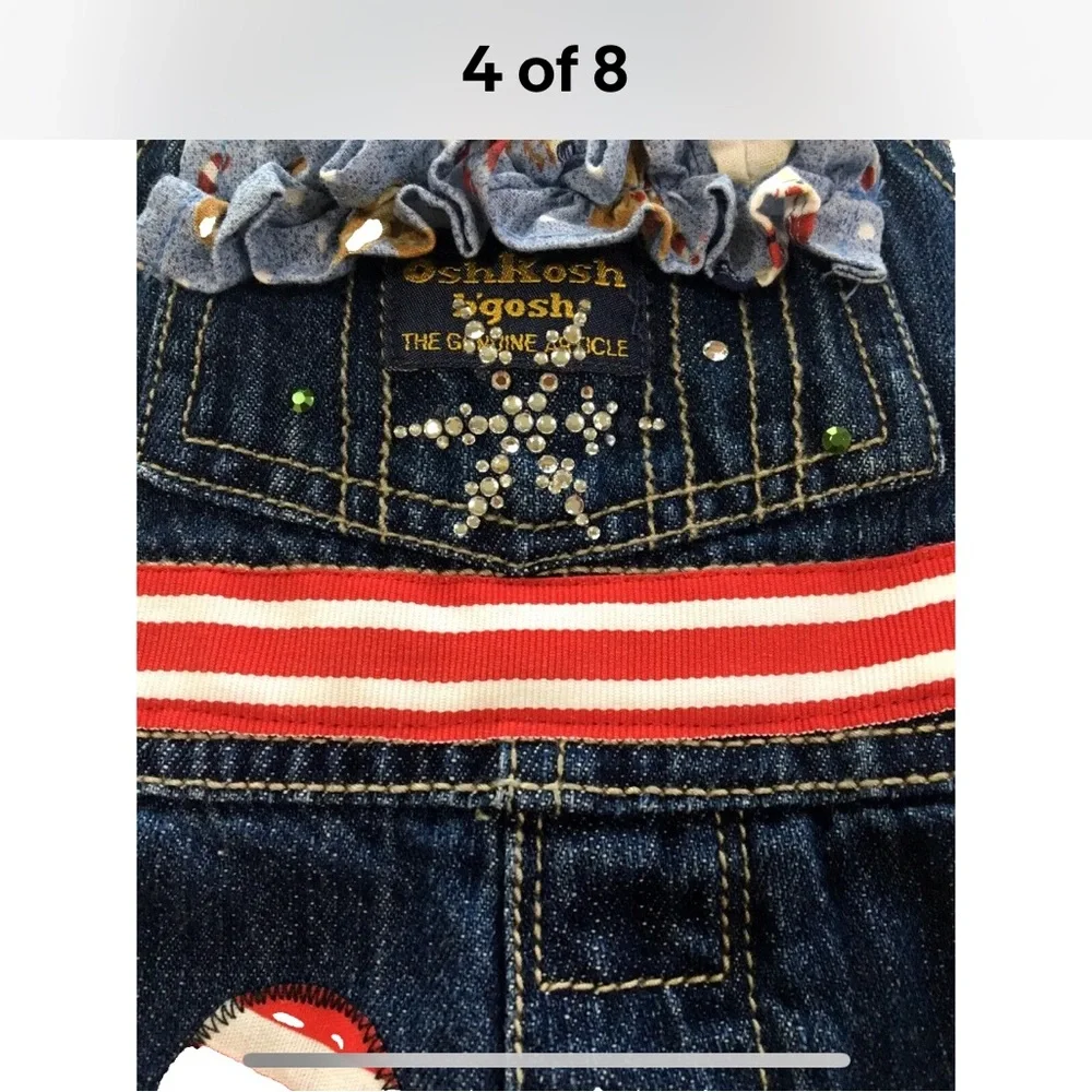 Oshkosh B’gosh Overalls Baby Christmas Holiday 3 Months Embellished Snowman Bell